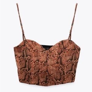 Zara Snake Print Corset Top